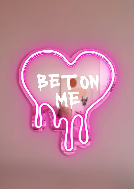 Drippy Neon Heart Mirror [customizable]