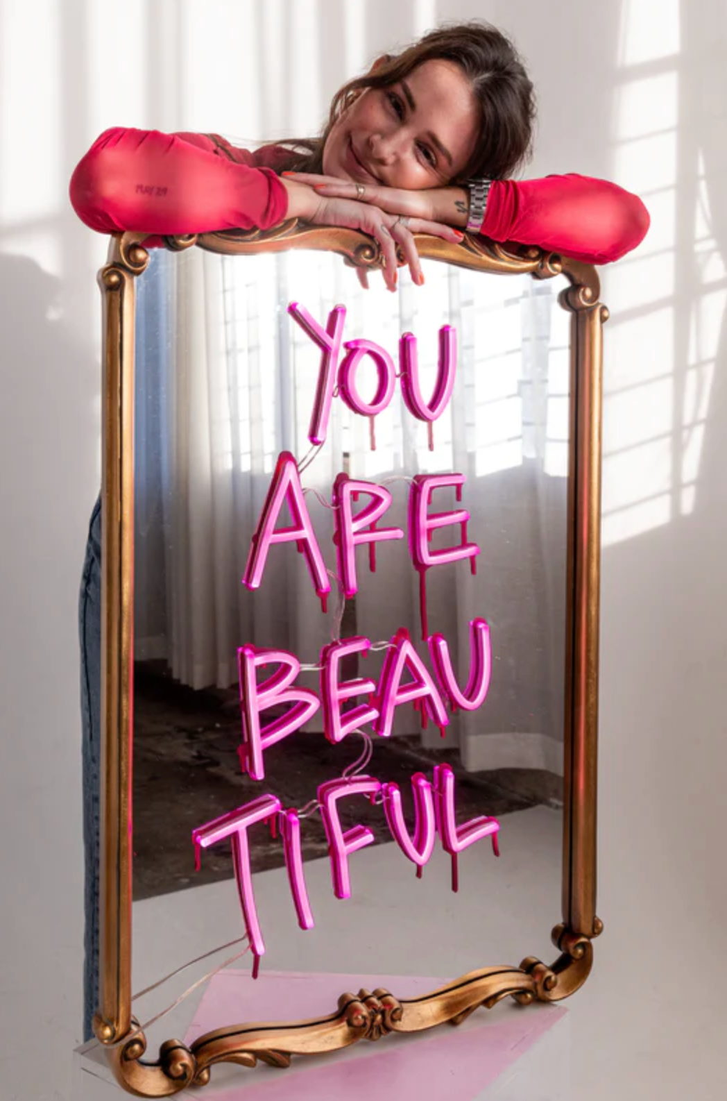 You Are Beautiful Neon Mirror
