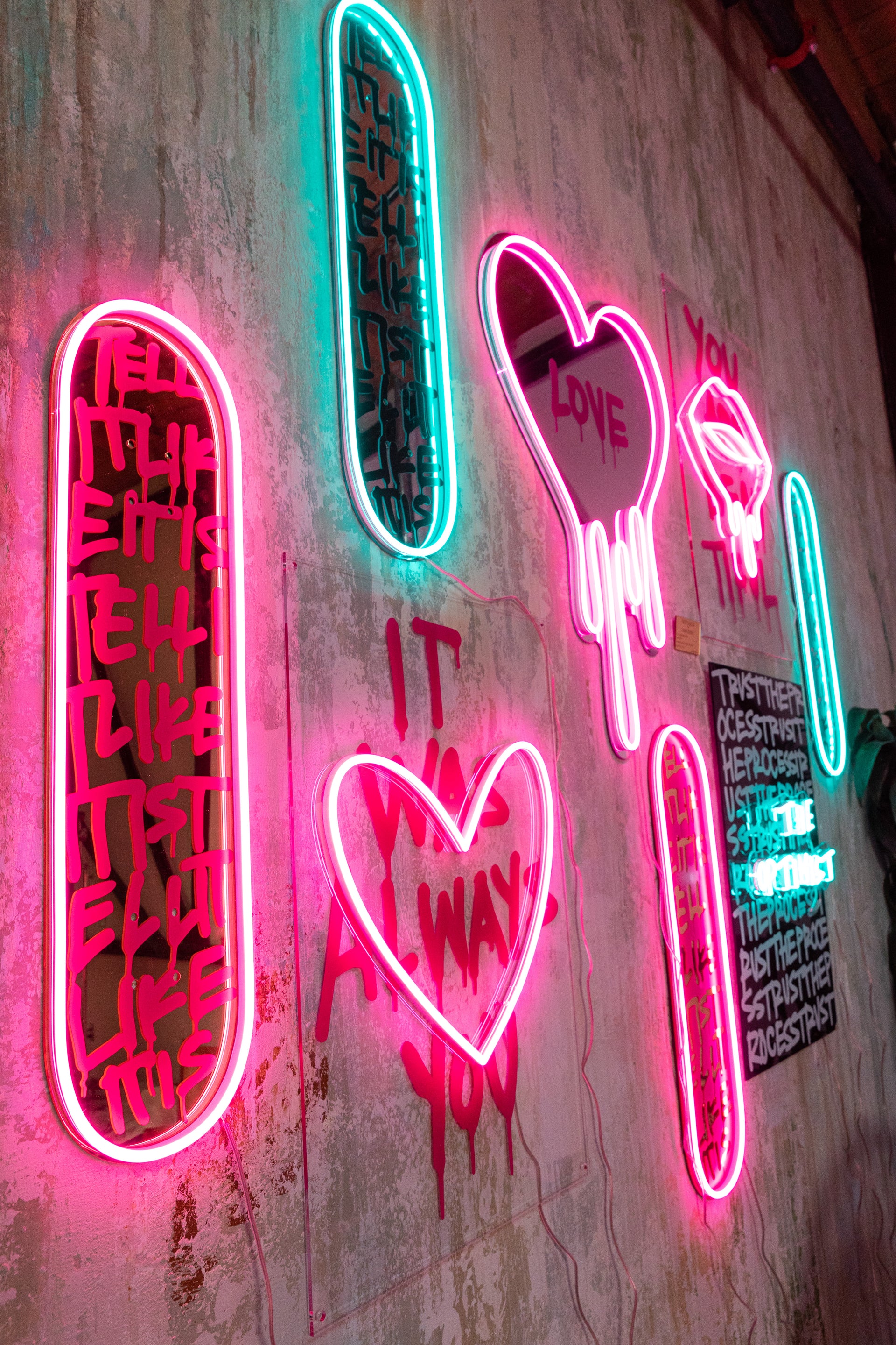 Drippy Neon Heart Mirror [Customizable]