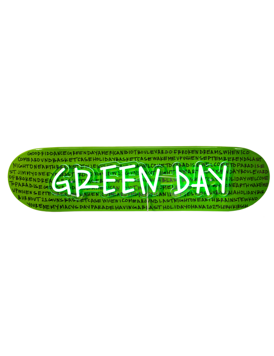 Green Day Neon Skate Deck